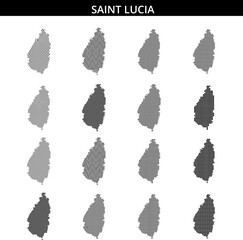 Map outline of Saint Lucia showcasing geographical features and borders