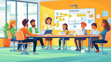 teamwork on a project in the office . Generative AI