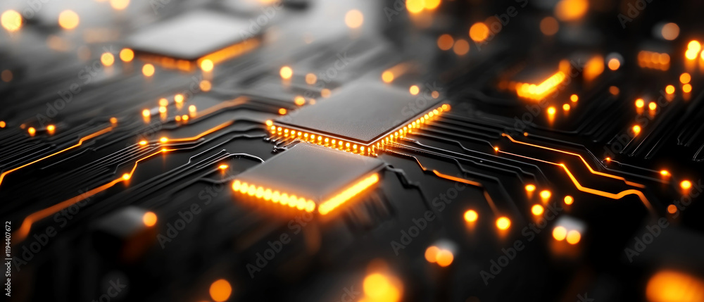 Poster futuristic circuitry exploration digital realm sci-fi background technological environment close-up 