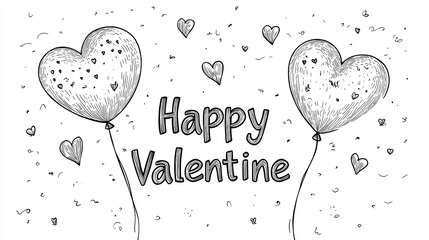 love balloon happy valentine, white background 