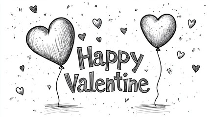 love balloon happy valentine, white background 