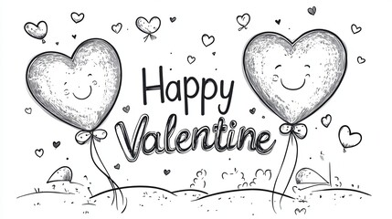 love balloon happy valentine, white background 