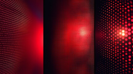 Four Red Backgrounds Each Featuring Halftone Dot Patterns 8K