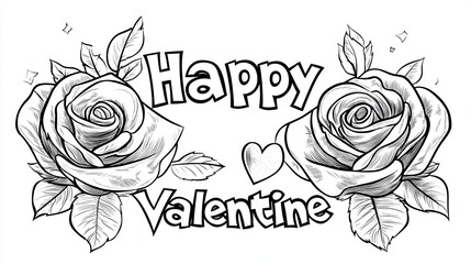 love flower happy valentine, white background 