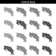 Costa Rica map design created with dotted patterns and abstract lines