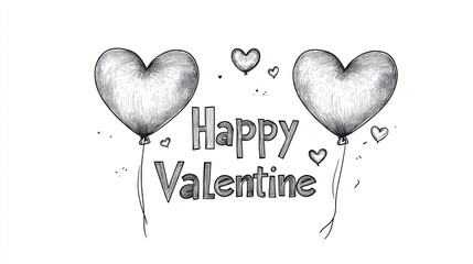 love balloon happy valentine, white background 