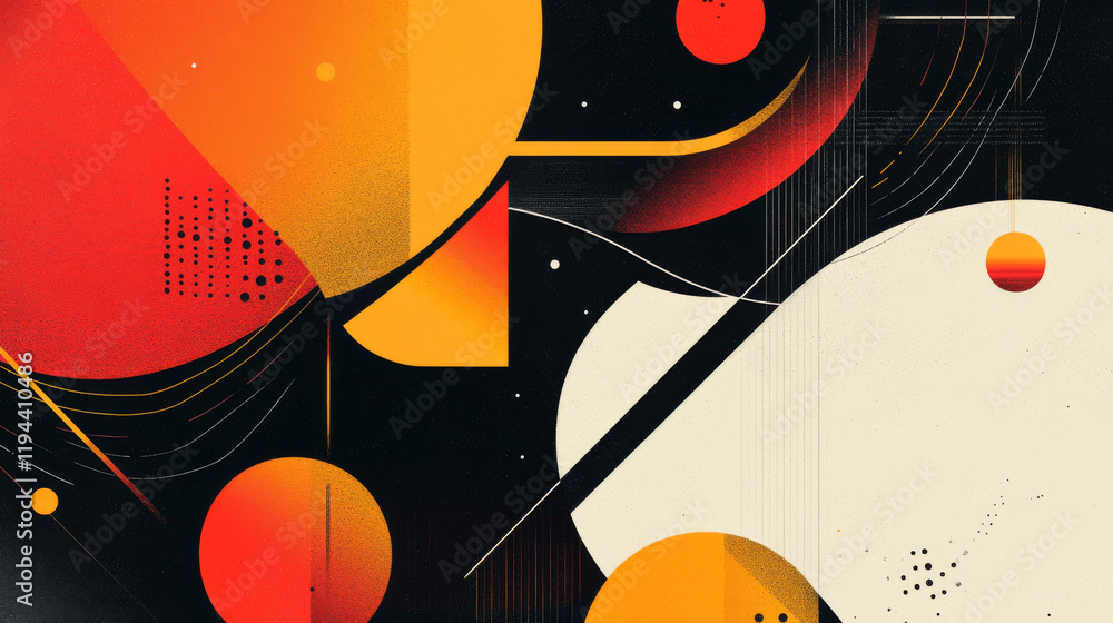 Poster poster and cover design layout in y2k style with grid and bitmap abstract shape and surface elements
