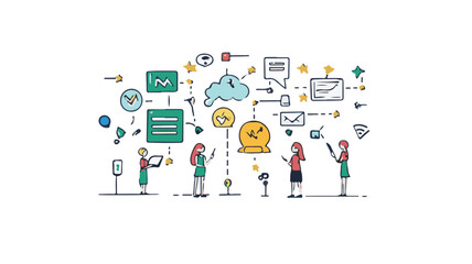 Collaborative Teamwork Vector Illustration