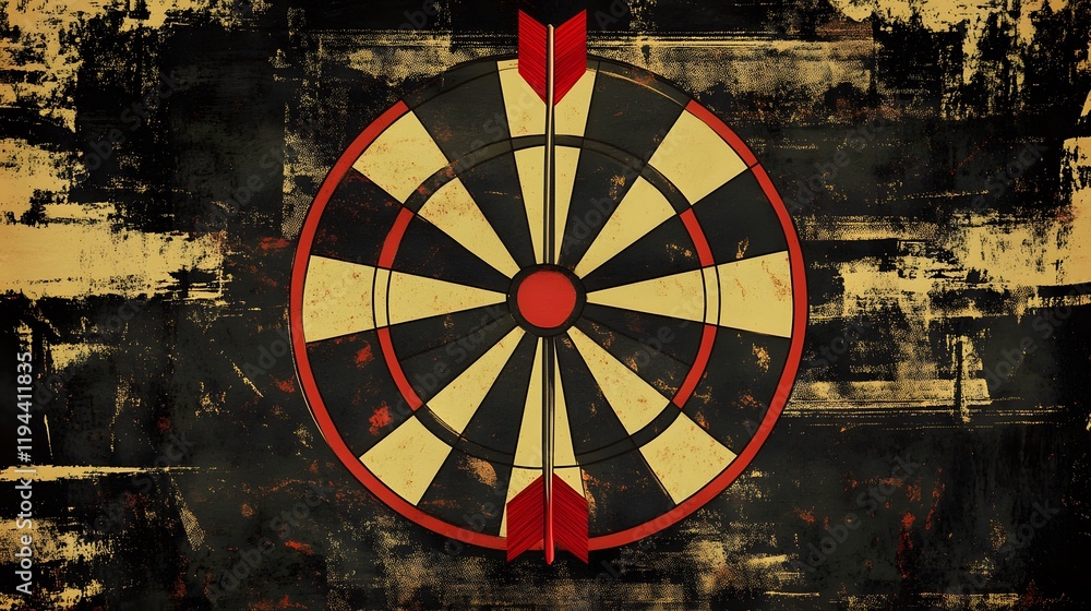 Poster grunge dartboard centered with arrows