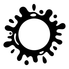 Water drop,Water splash Splashing water, Water stains, Splattered ink, silhouette