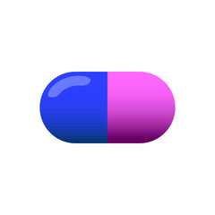 Medical pill on a white background vector icon