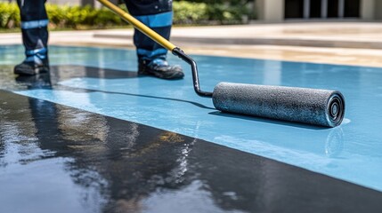 Professional applying protective coating on a surface