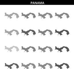 Detailed dotted map of Panama in a minimalist design style