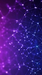 Abstract Purple and Blue Network Connection Lines Dots
