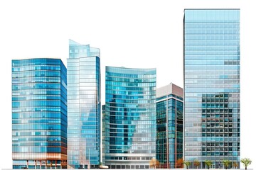 Modern urban glass skyscrapers skyline