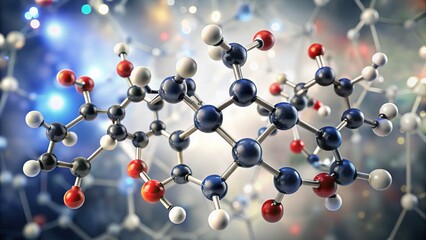 3D Pirlimycin Molecular Structure - Lincosamide Antibiotic, Chemical Formula, White Background