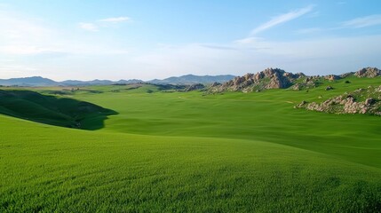 Fototapeta premium Serene Green Hilly Landscape