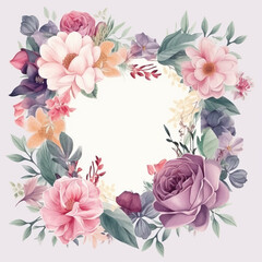 Autumn beautiful colorful chrysanthemum flowers isolated on whit  Circle frame with tulips red and yellow flowers isolated on whit

