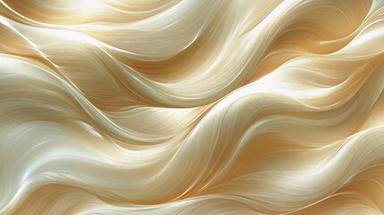 Fototapeta premium Abstract waves in a smooth cream pattern. Waves showcase an elegant flow. Beige and cream background offers a soft texture. Ideal for contemporary, tranquil designs in modern art.