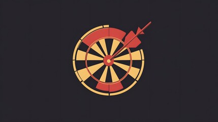 Obraz premium Dartboard with Arrow Hitting Target Successfully