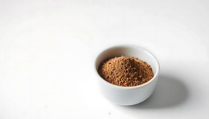 Brown Powder in a White Bowl: A Minimalist Still Life