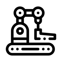 Robotic Arm with Forklift line icon