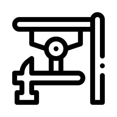 Robotic Arm with Hammer line icon