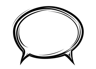 Fototapeta premium Simple cartoon speech bubble outline icon