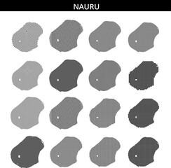 Nauru geographic outline illustrated in a pixelated style with country name