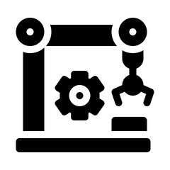 Automation arm glyph icon