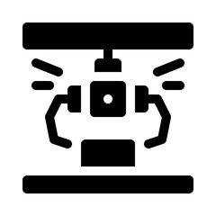 Robotic Arm with Gripper glyph icon