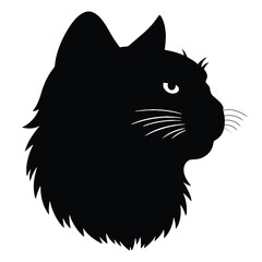 a black silhouette of a cat had