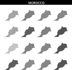 Creative dotted representation of Morocco highlighting geographical outline and features