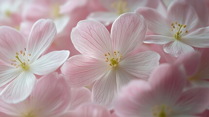 Close-up of delicate pink cherry blossom flowers in full bloom