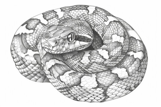 hand drawing snake ink sketch. Engraving style vector illustration