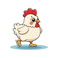 Cute Chicken Hen Standing Cartoon Vector Icon Illustration Animal Nature Icon Isolated Flat Vector