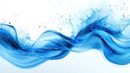 A fluid motion of vibrant blue water swirling dynamically, with detailed bubbles and ripples creating a modern and energetic abstract piece