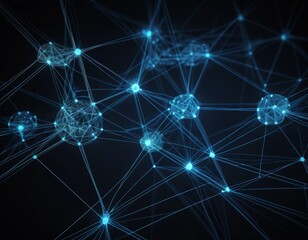 Abstract Network Connection: Futuristic Digital Plexus of Nodes and Lines