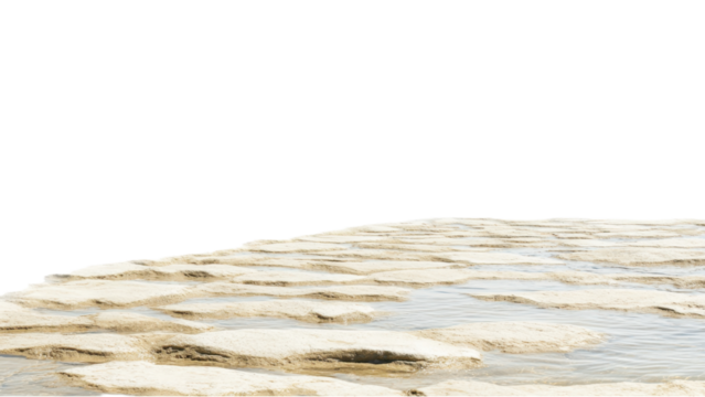 Golden Hour Sunset landscape concept. Textured surface with  transparent background creating a minimalist effect.