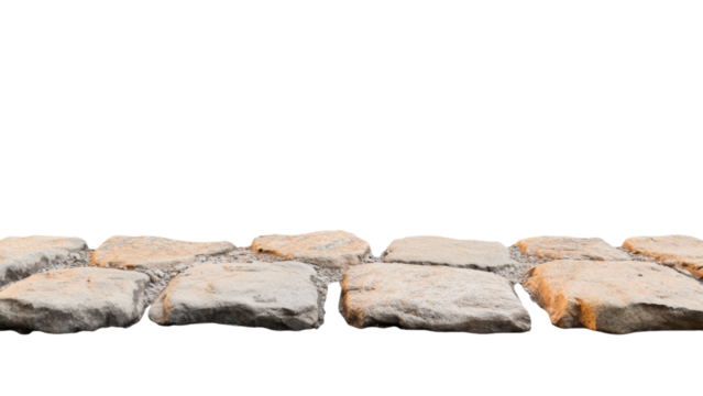 Golden Hour Sunset landscape concept. Stone pathway with a dark background highlighting texture and shape.