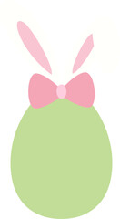 Easter eggs with bunny ears icon.
Simple shaped Easter eggs decorated with bunny ears flat vector.
Easter element Isolated .
Transparent background.