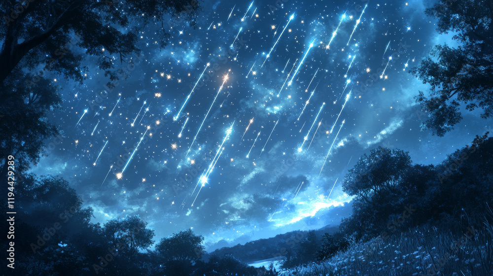Poster gold star with magic curve trail on transparent background. realistic vector illustration set of bri