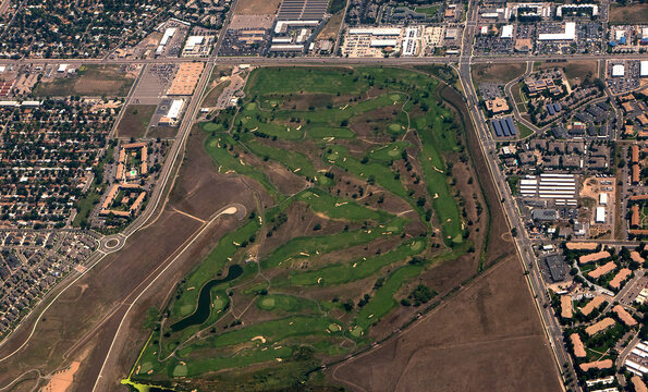 Ariel of public golf course.