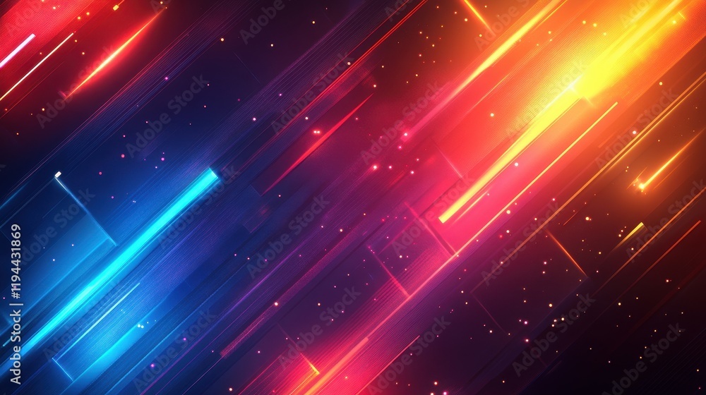 Poster vibrant abstract light streaks in a dynamic spectrum of colors