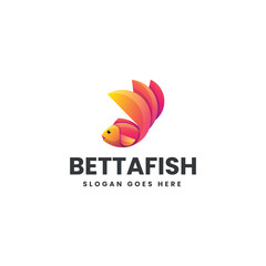 Betta Fish Gradient Colorful Logo