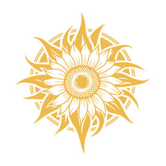 Sunflower vector, tribal sunflower vector Design element