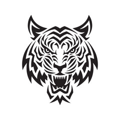 Tiger head vector, tiger head silhouette Design element