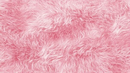 Fototapeta premium A soft and luxurious top view of pink fur texture, showcasing the intricate patterns of shaggy sheepskin, perfect for a cozy and stylish background