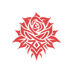 Rose vector, tribal rose vector Design element