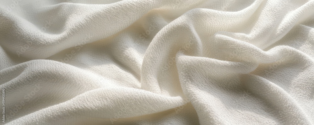 Poster soft white fabric with gentle folds creating a textured surface